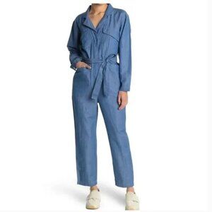 ALEX MILL Chambray Linen/Cotton Expedition Long Sleeve Jumpsuit NWT Size Medium